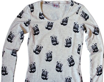 MAKONIA Longsleeve Women Panda Naturalwhite Grey Asia