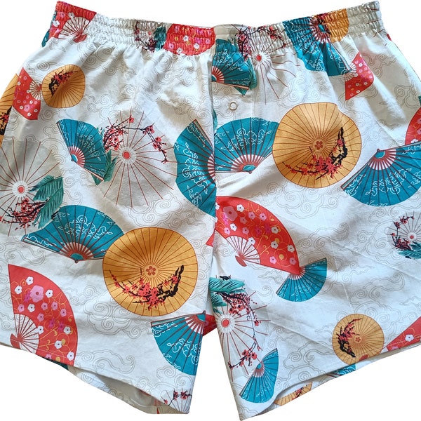 Boxershorts Kasa- Handmade, Cotton, Japan, Regenschirm, Print, Samurai, MAKONIA