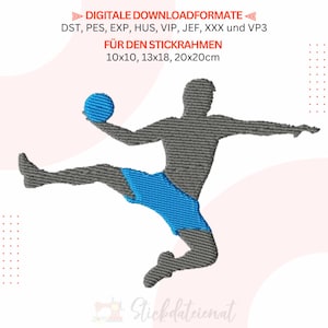 Embroidery file handball, ball sport embroidery file, embroidery file in 3 sizes, embroidery file for sports, ball embroidery file, digital embroidery pattern