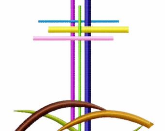Cross embroidery design, Christian embroidery motif, digital embroidery file for embroidery machine, religious embroidery, modern cross design, instant download