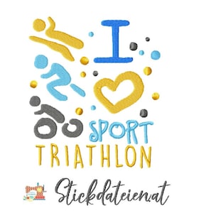 Embroidery file triathlon, embroidery file running, embroidery file for athletes, embroidery template cycling, swimming, embroidery file set 10x10, machine embroidery