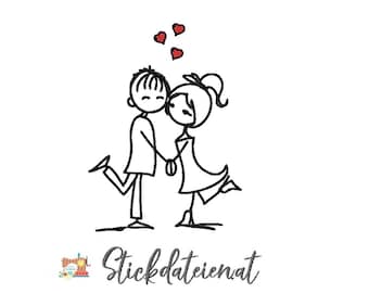 Liebespaar Stickdatei, Brautpaar Stickdatei, Hochzeit Stickdatei, Stickdatei Liebe, heiraten, Verlobung Stickmuster, Maschinensticken