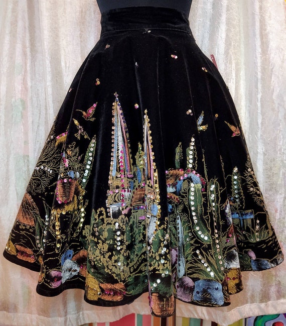 Vintage 1950's Mexican Circle Skirt
