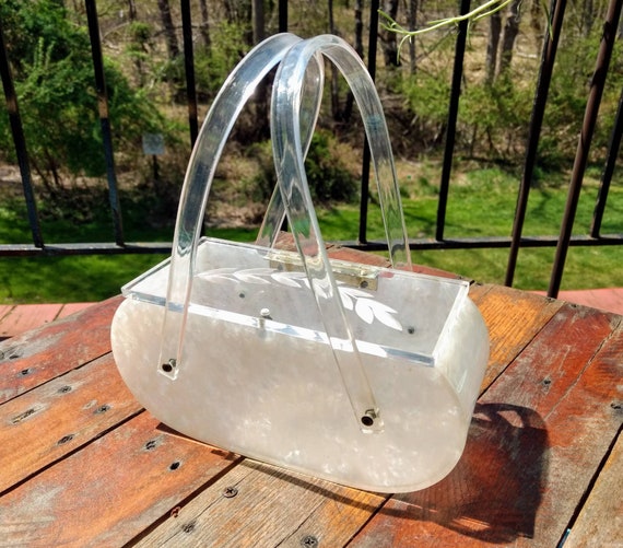 1950's Clear Design Lucite Purse