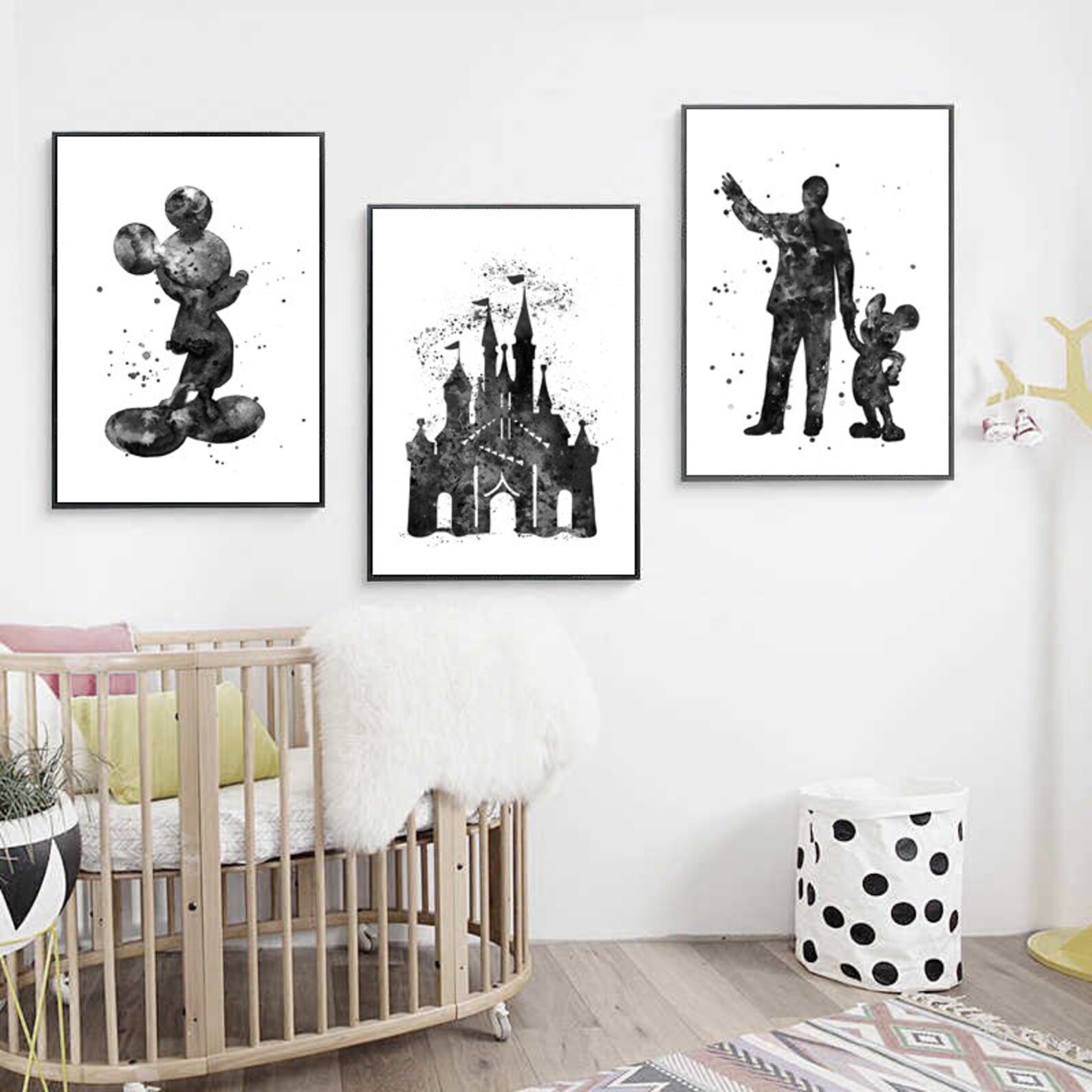 Disney wall art, Watercolor disney, White art