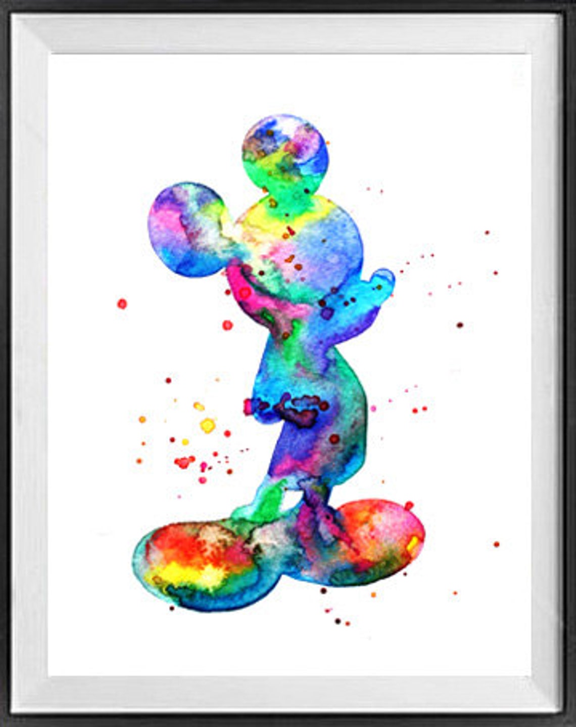 Bright Mickey Mouse Watercolor Print Mickey Art Disney - Etsy