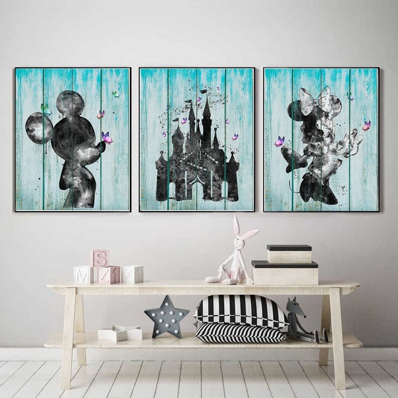 Poster château Disney 20,3 x 25,4 cm P02 Illustration aquarelle