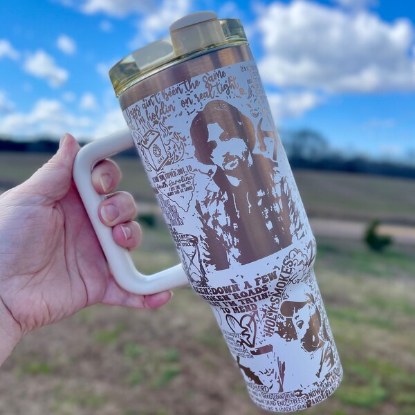 B ailey Zimmerman Engraved 40 oz Stainless Steel Tumbler: Exclusive Design, Robust Construction, Perfect Gift for Music Lovers, Any Occasion