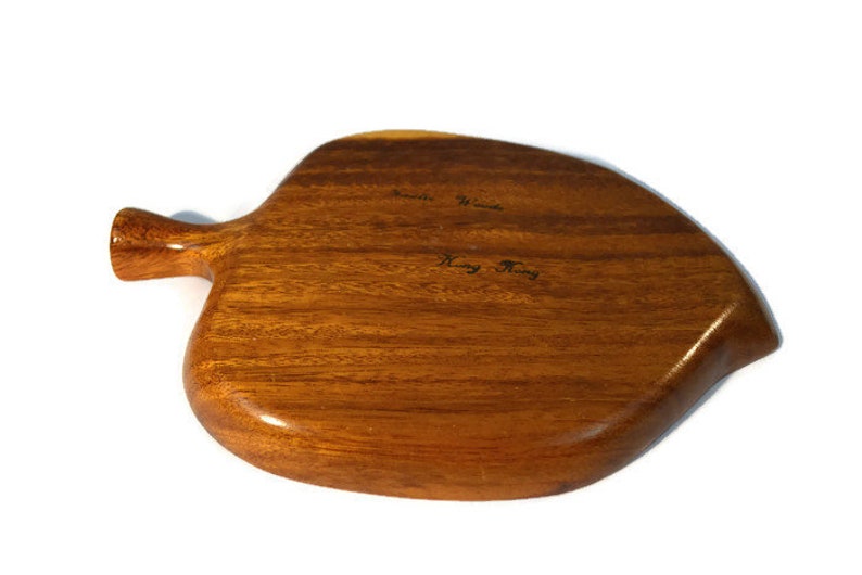 Hong Kong Table Decor Exotic Wood Monkey Pod Dish Nut Dish