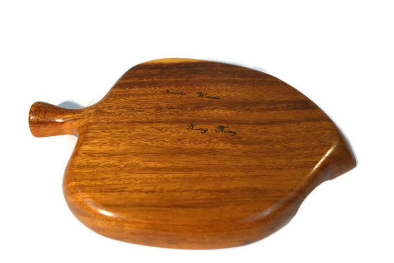 Hong Kong Table Decor Exotic Wood Monkey Pod Dish Nut Dish