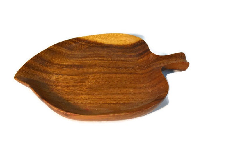 Hong Kong Table Decor Exotic Wood Monkey Pod Dish Nut Dish