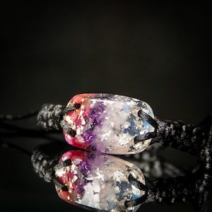 Ruby, Amethyst, Moonstone Rose Quartz Bracelet with Silver - Personalized Talisman Made For You, Powerful Orgonite Energy Jewelry.