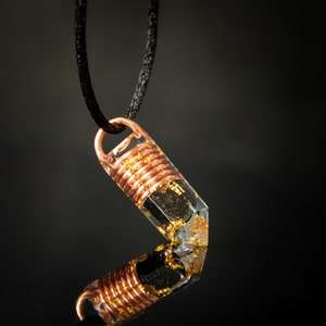 Herkimer Protection Orgonite with Diamonds & Black Tourmaline, Manifestation Orgonite, Meditation Pendulum