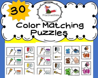 Color Matching Puzzles, Printable Puzzles, Preschool Printables, Montessori, Printable Games