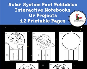Solar System Fact Foldables/ Interactive notebook/ Planet facts/ classroom resource/ science project template/ early childhood/ digital