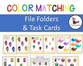 Color Matching File Folders, Task Cards, Preschool Centers, Special  Education Resource