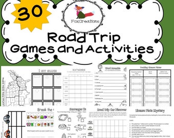 Road Trip Games For Kids. Road Trip Activities for Kids. Road Trip Activity Pack. Family Fun. Instant Download