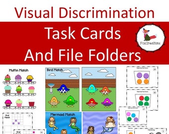 Visual Discrimination Task Cards, Autism Classroom Matching Games