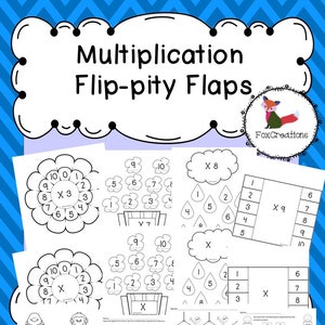 Multiplication Flaps, Interactive Notebook, Hands on math, Montessori, Homeschool, 27 printable Pages