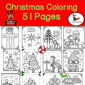 Kleurplaten: Leuke Kerst/ Seizoensgebonden Kleurplaten/ 51 Vakantie Kleurplaten/ 51 Digitale Kleurplaten, PDF