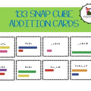 Zusatzaktivität mit Snap Cube Blocks, 133 Zusatzkarten, Unbekannte Zahlen, Mathezentrum, Matheaktivität, Vorschule, Frühkindliche Mathematik