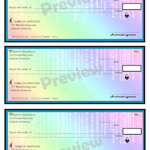 ley de atracción cheques en blanco, tablero de visión, estoy manifestando herramientas, manifestando cheques