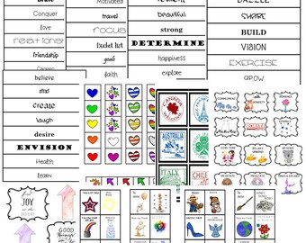 Vision Board Words/ Vision Board Bundle/Law of Attraction/Manifesting/Vision Board Labels/115 Printable Items/Instant download