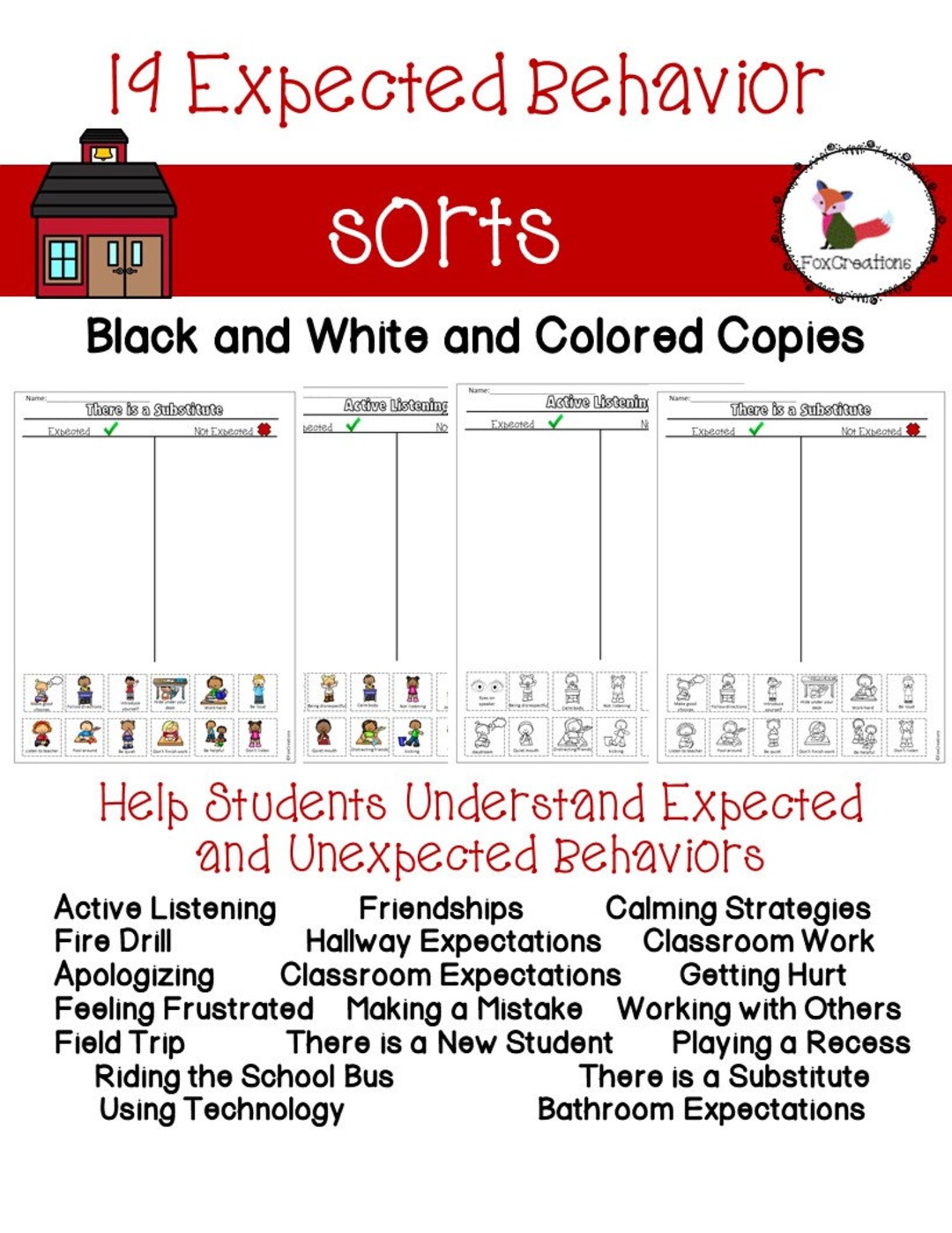 Behavior Expectations Sorting Activity, 19 Behavior Sorts, Autism ...