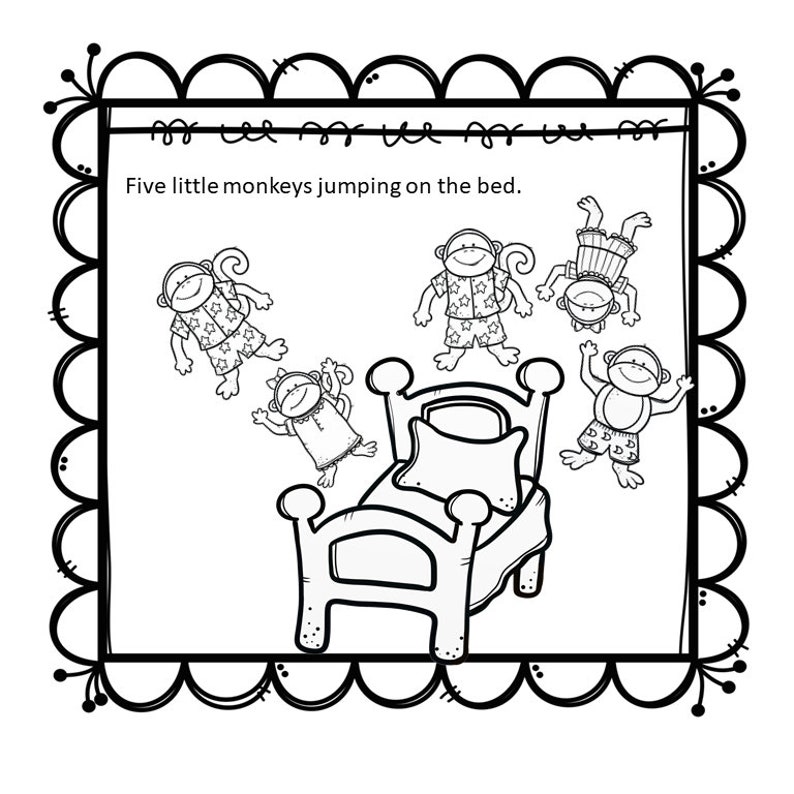 Five Little Monkeys Jumping on the Bed - Etsy