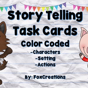 Story Telling Task Cards Creative Writing Center