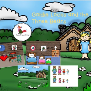 Printable Goldilocks and The Three Little Bears Pretend Play/ Busy Book/ Montessori/ Early Learning