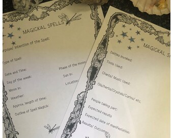 Spell and Ritual Templates and Blank Apothecary label pages, potions, herbs, book of shadows