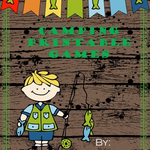 Camping Printable Games~ Scavenger Hunt, Boogle, Word Search, Battle Fish ~ Family Fun