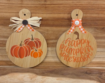 Mini tabla de cortar pintada, estante para otoño, bandeja escalonada decorativa, Acción de Gracias o Halloween