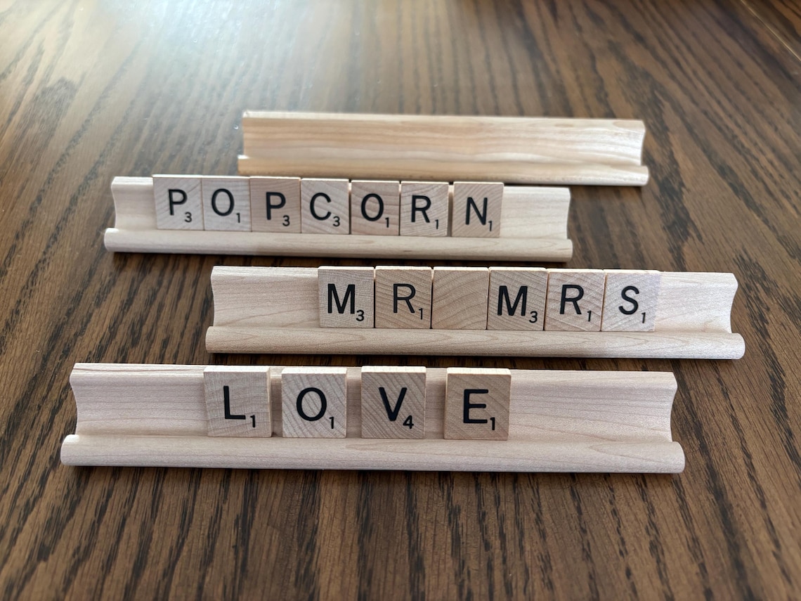 Vintage Wooden Scrabble Tile Racks, Set of 4 - Etsy