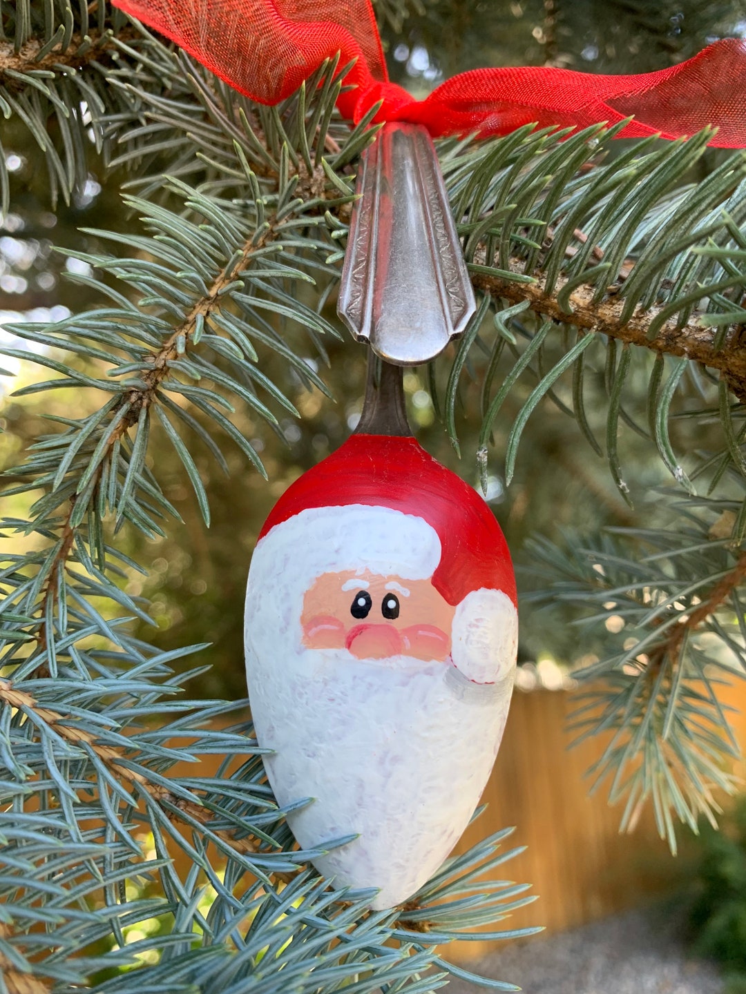 Santa Spoon Hand-painted Santa Spoon Ornament, Vintage Teaspoon Christmas Decor - Etsy