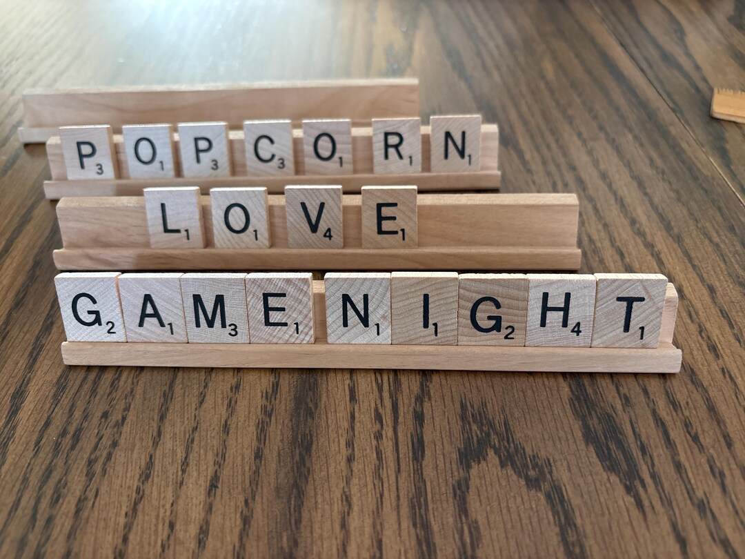 Rare Vintage Wooden Scrabble Tile Racks, Set of 4 - Etsy