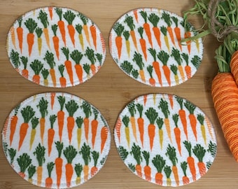 Carrot Easter/Spring Drink Coasters, set of 4