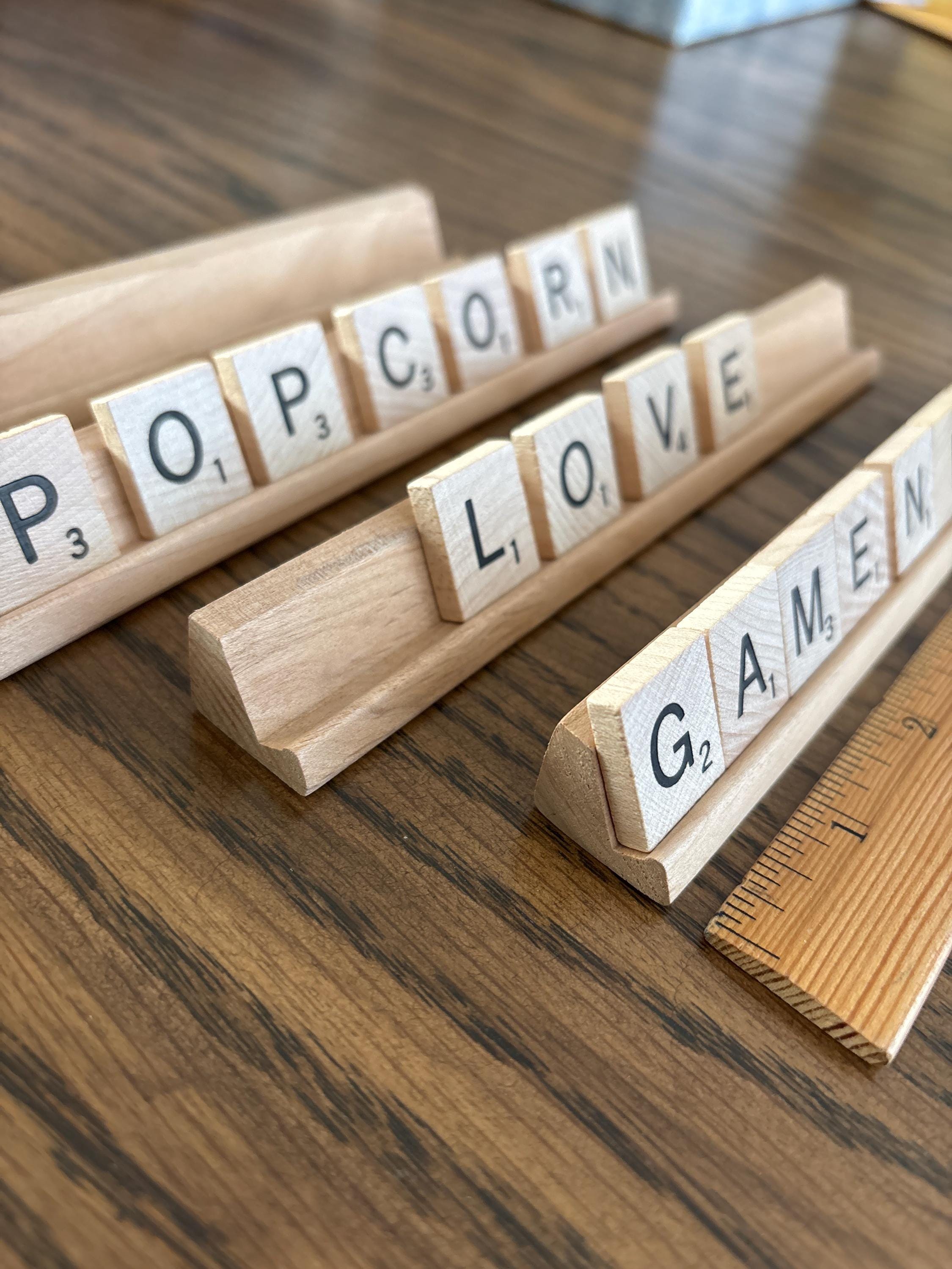Rare Vintage Wooden Scrabble Tile Racks, Set of 4 - Etsy