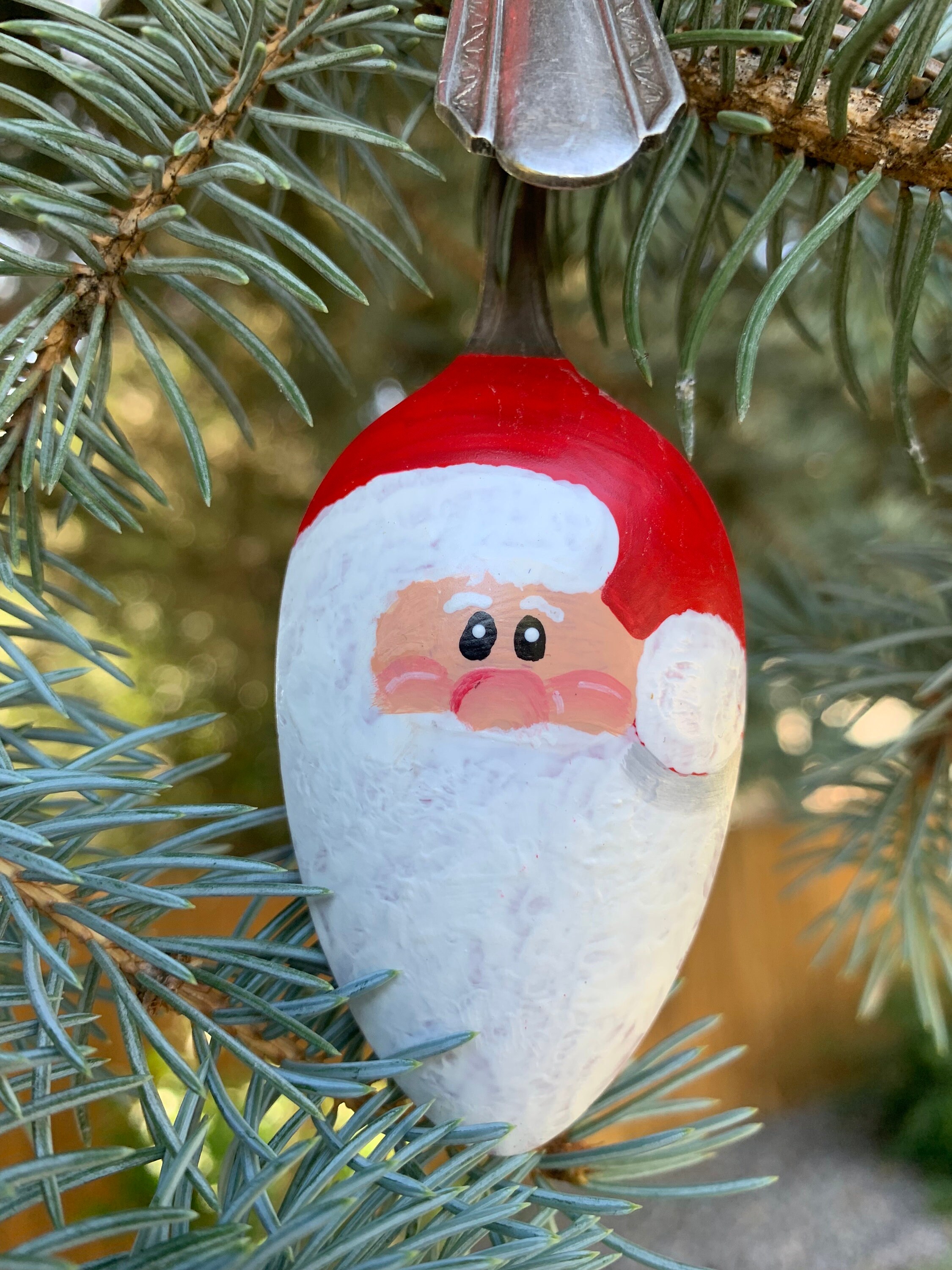 Santa Spoon Hand-painted Santa Spoon Ornament, Vintage Teaspoon Christmas Decor - Etsy