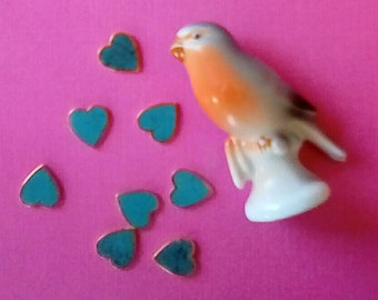 Vintage Turquoise Heart Beads/Cabochons