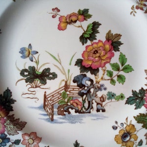 Three Wedgwood Eastern Flowers Dinner Plates Limited Edition Commissioned Wedgwood Plates Circa 1945