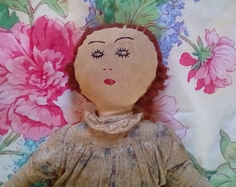 Antique Hand Made Rag Doll, Antique Folk Art Doll