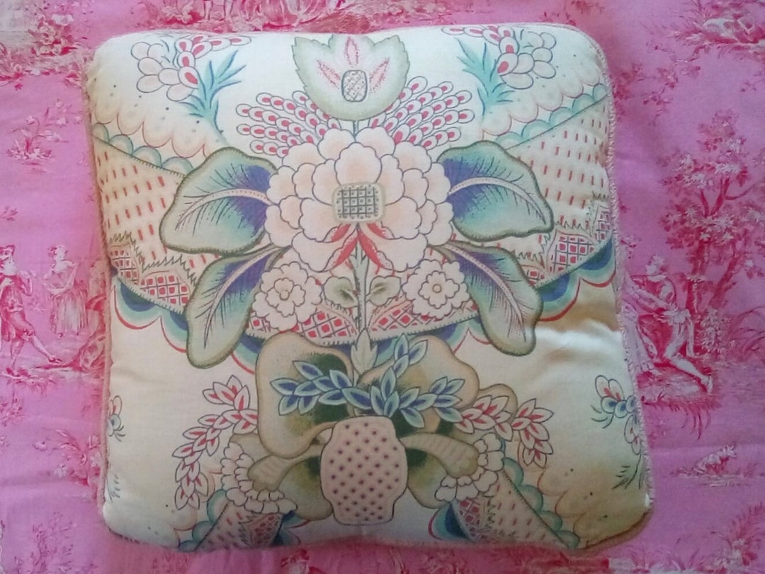 Vintage Chinoiserie Pillow, Vintage Pastel Pillow - Etsy