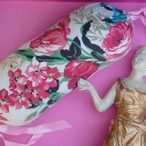 Small Floral Chintz Bolster Pillow, Bolster Pillow for Dolls