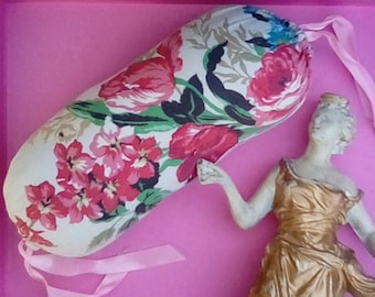 Small Floral Chintz Bolster Pillow, Bolster Pillow for Dolls