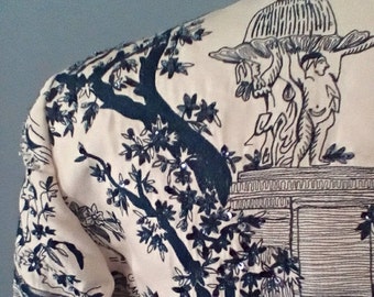 Oscar de la Renta Blue Toile Vintage Jacket