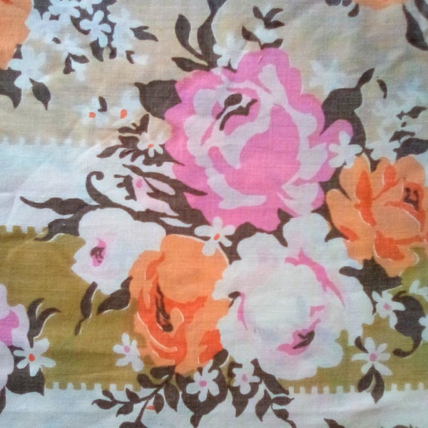 Retro Floral Fabric Etsy