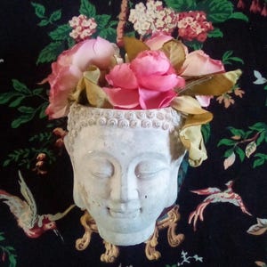 Buddha Concrete Planter/Vase with Vintage Patina