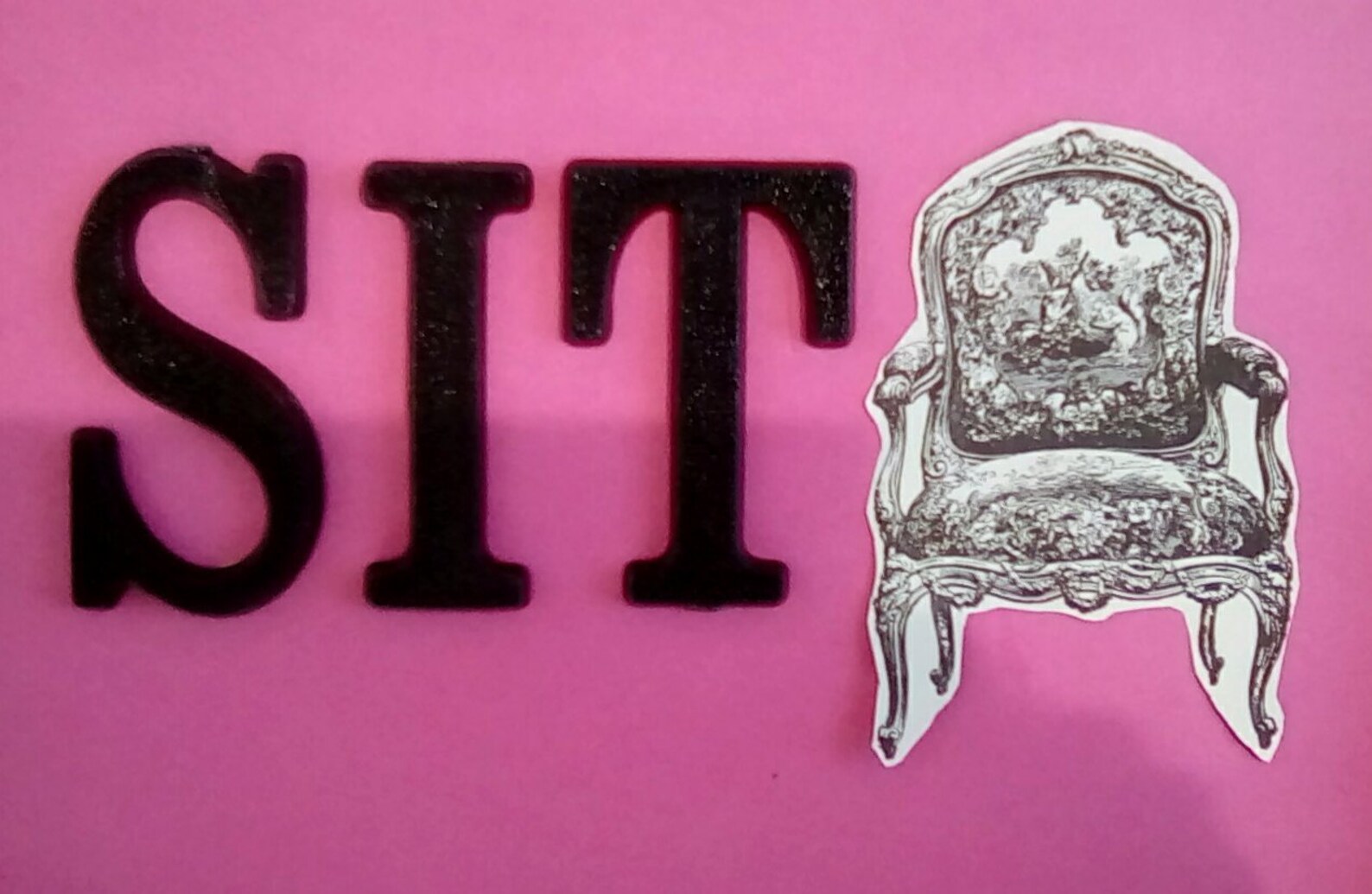 Vintage Black Letters Spelling SIT - Etsy